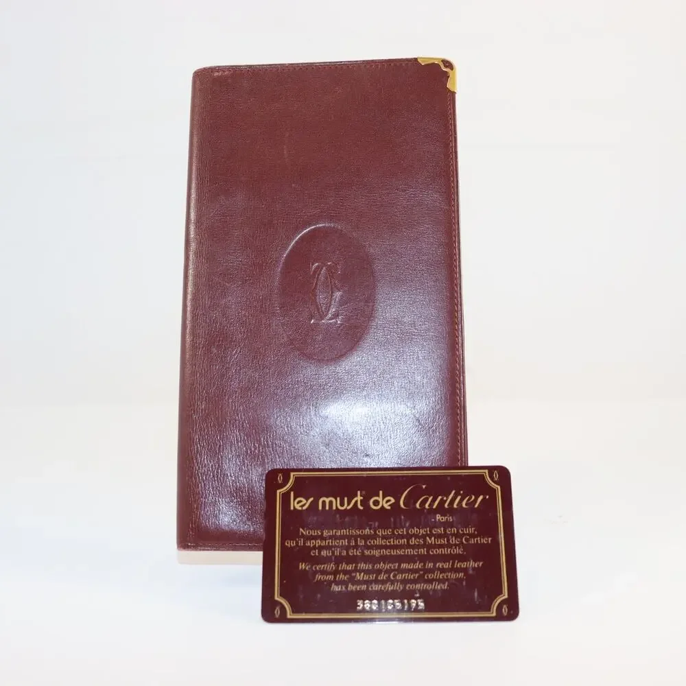 Cartier Must de Cartier‎ Bordeaux Leather Long Wallet